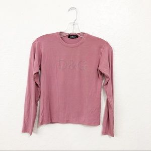 Dolce and Gabbana d&g Pink Long Sleeve Stretchy Top
